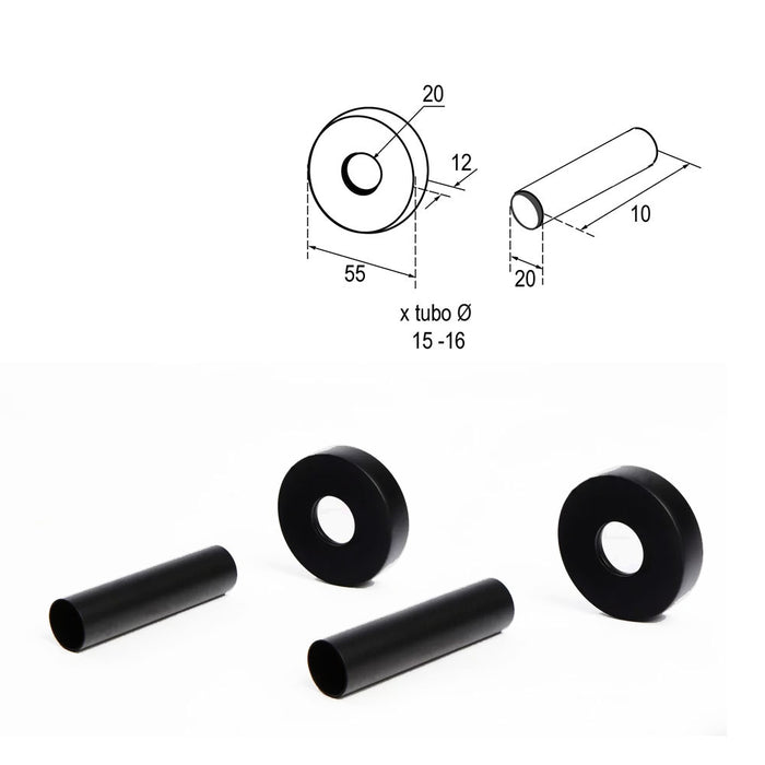 LLAVISAN L306614 Kit Cubretubos Redondo Para Secatoallas Color Negro Mate