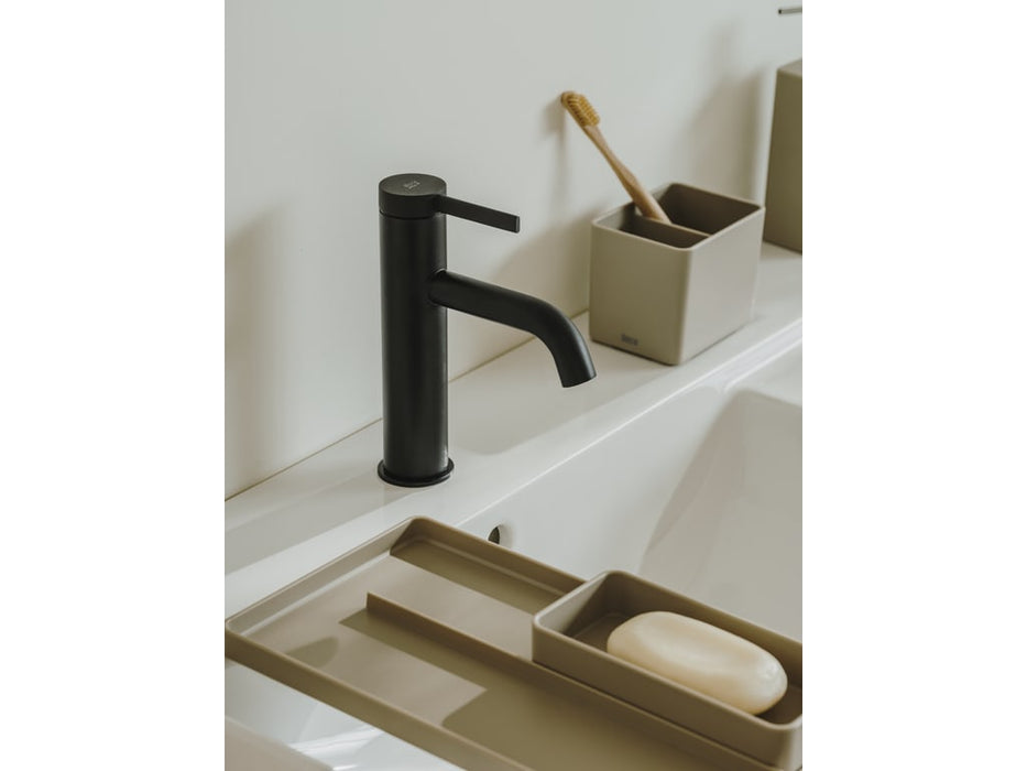 ROCA A5A3C9ENB0 ONA Grifo Monomando Lavabo Desagüe Clic Clac Caño Mezzo Negro Mate