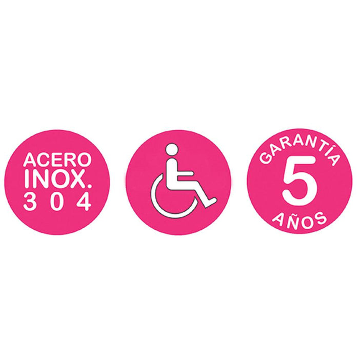 OXEN 141984 Asa De Seguridad Abatible Cromada Con Portarrollos 3 a 5 Días OXEN 