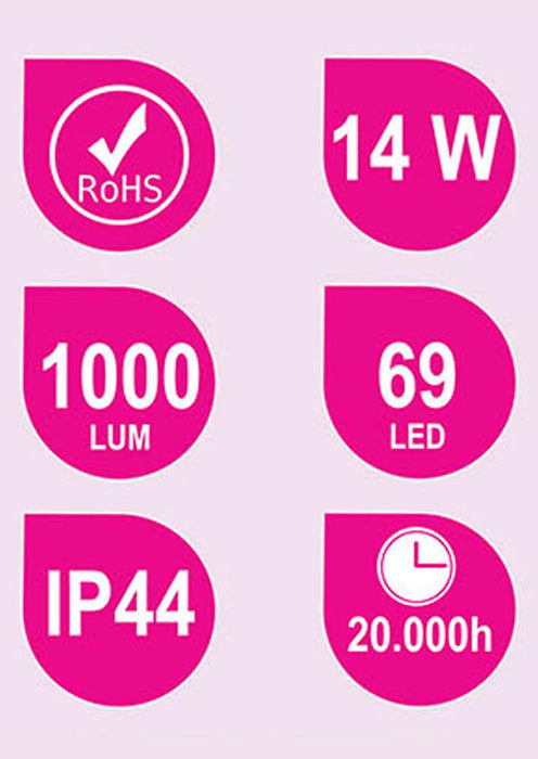 OXEN 213004 GUERRERO Aplique Led 60Cm 14W Luz Fria 3 a 5 Días OXEN 