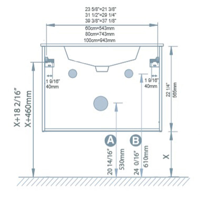 ROYO VITALE Mueble de Baño con Lavabo 2 Cajones Beige Nature