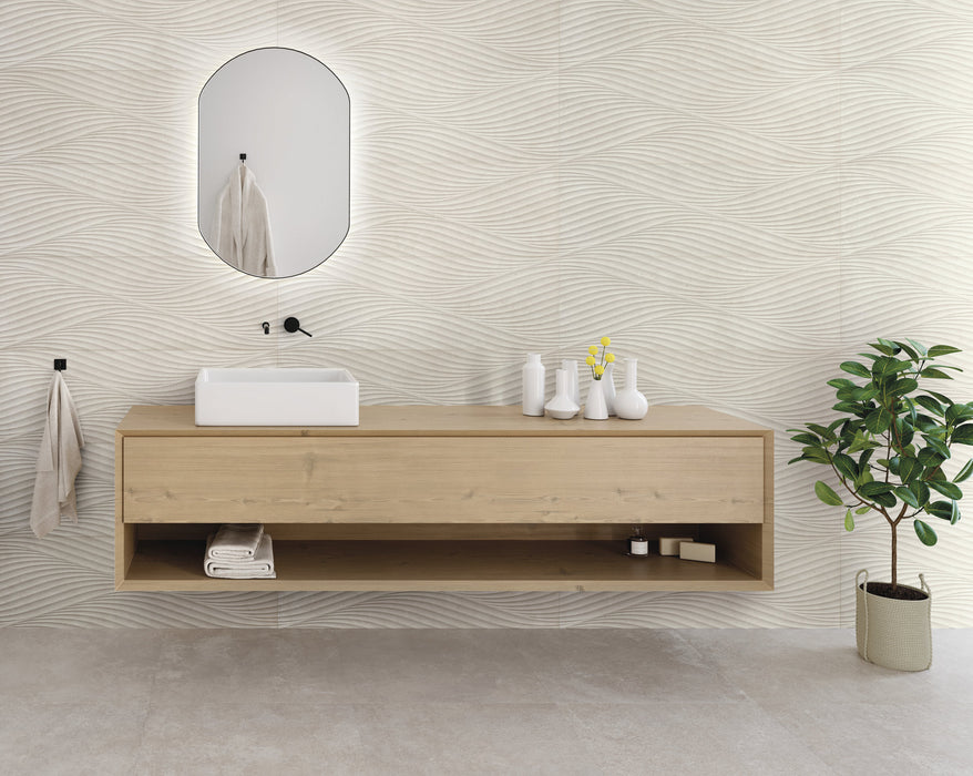 PERONDA 31188 SALINES WAVES BONE/33,3X100/R Revestimiento Pasta Blanca 33,3X100