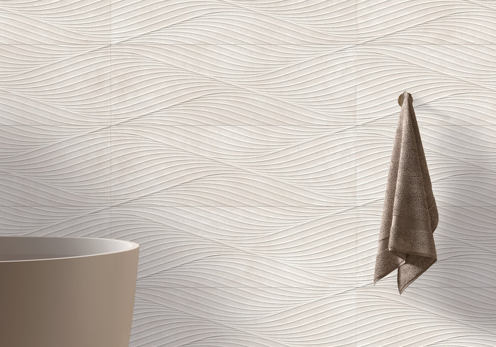 PERONDA 31190 SALINES WAVES SILVER/33,3X100/R Revestimiento Pasta Blanca 33,3X100
