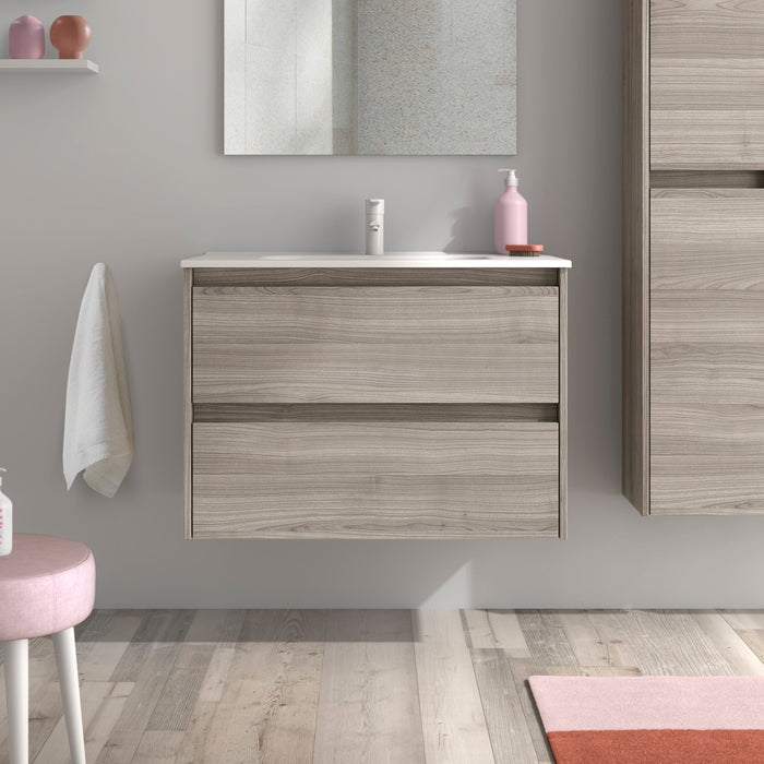 ROYO SANSA Mueble de Baño con Lavabo 2 Cajones Gris Arenado