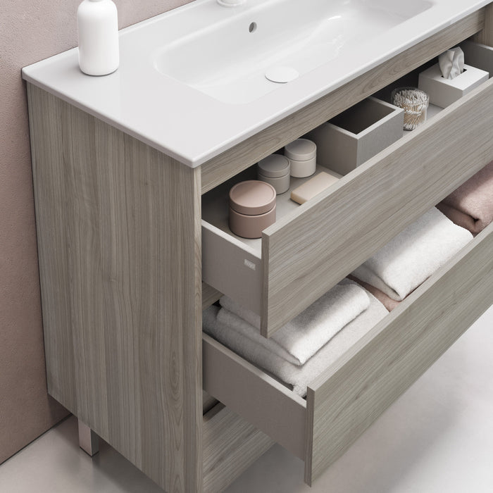 ROYO C0072634 SANSA Mueble de Baño con Lavabo 120 cm 6 Cajones Gris Arenado
