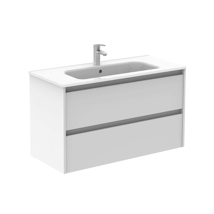 ROYO SANSA Mueble de Baño con Lavabo 2 Cajones Blanco Brillo