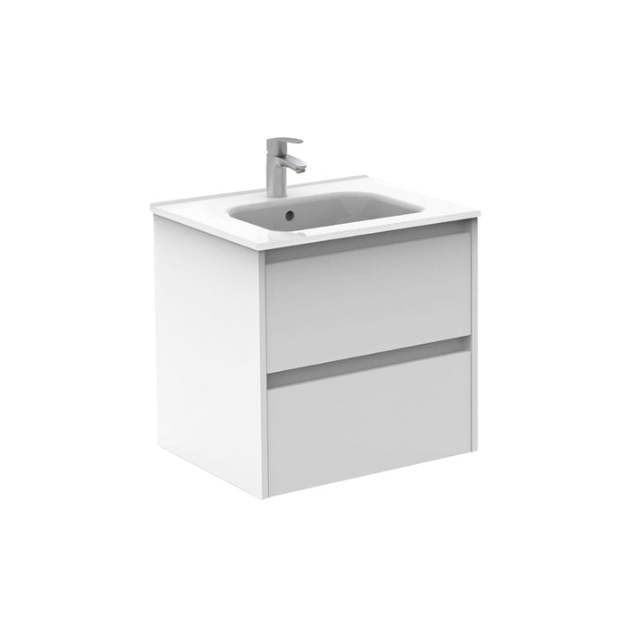 ROYO SANSA Mueble de Baño con Lavabo 2 Cajones Blanco Brillo