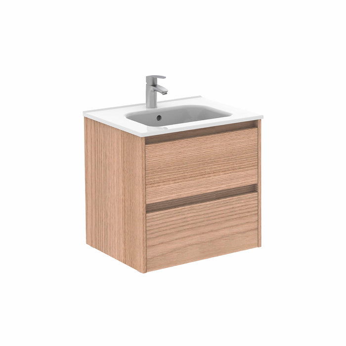 ROYO SANSA Mueble de Baño con Lavabo 2 Cajones Nogal Arenado