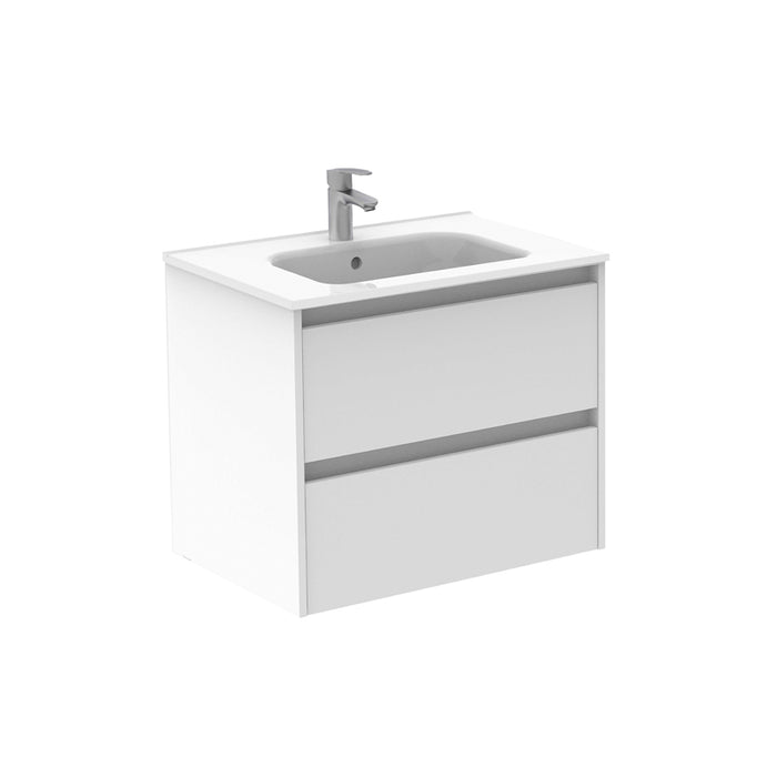 ROYO SANSA Mueble de Baño con Lavabo 2 Cajones Blanco Brillo