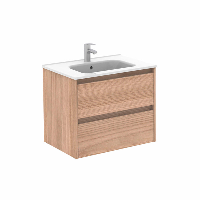 ROYO SANSA Mueble de Baño con Lavabo 2 Cajones Nogal Arenado