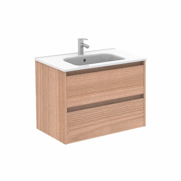 ROYO SANSA Mueble de Baño con Lavabo 2 Cajones Nogal Arenado