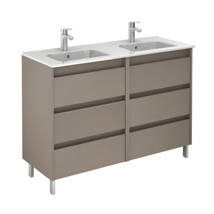 ROYO C0072635 SANSA Mueble de Baño con Lavabo 120 cm 6 Cajones Nogal Arenado