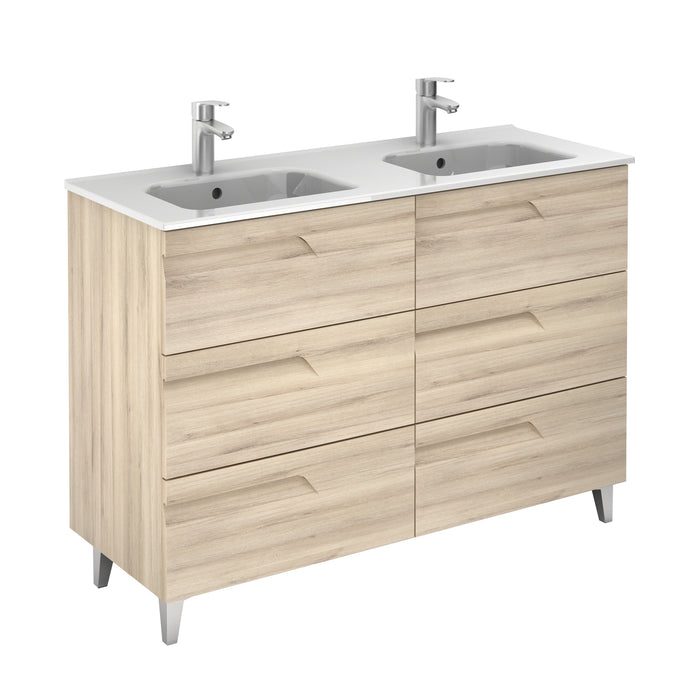 ROYO C0072617 VITALE Conjunto Mueble de Baño Completo 120 cm 6 Cajones Beige Nature
