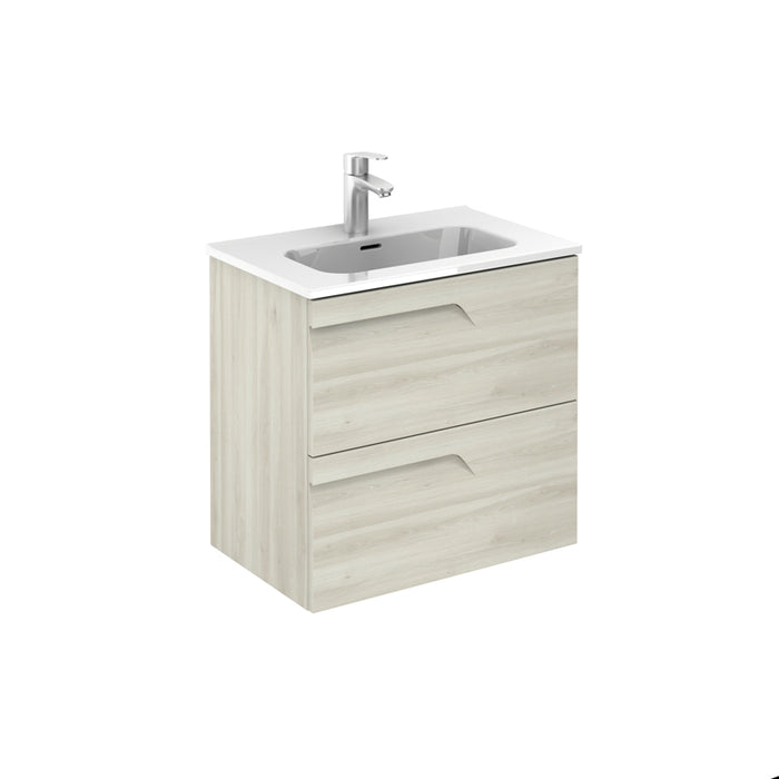 ROYO VITALE  Mueble de Baño con Lavabo Fondo Reducido 2 Cajones Blanco Nature