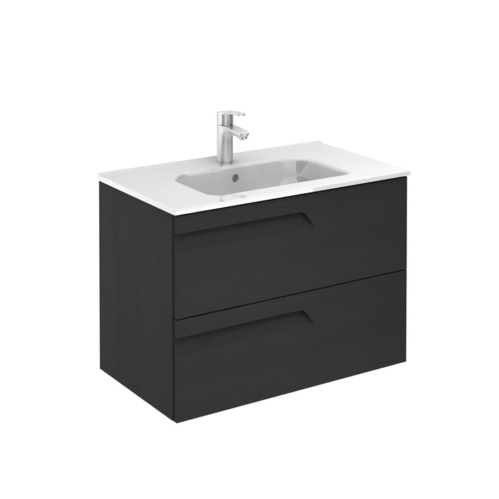 ROYO VITALE Mueble de Baño con Lavabo 2 Cajones Gris Nature