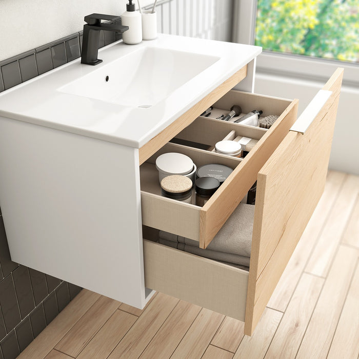 BATHME ONE Mueble de Baño con Lavabo 80 cm Blanco
