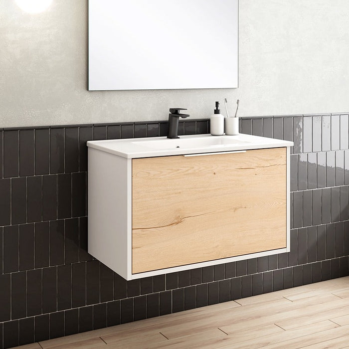 BATHME ONE Mueble de Baño con Lavabo 80 cm Blanco