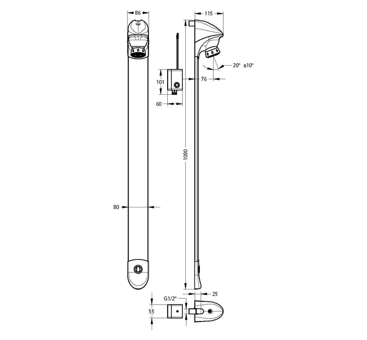 PRESTO 27476 SENSIA DL 400 Grifo Electrónico Ducha Transformador Cromo