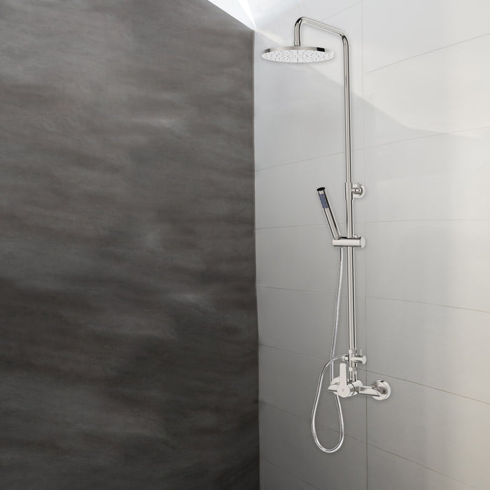 PRESTO 71550100 Columna Ducha Mezcladora Ingo Plus Rociador 200 mm y Flexo Inox