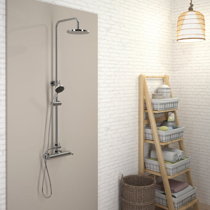 PRESTO 86450302 THEO CITY Columna Ducha Mezcladora Rociador 300 mm y Flexo PVC