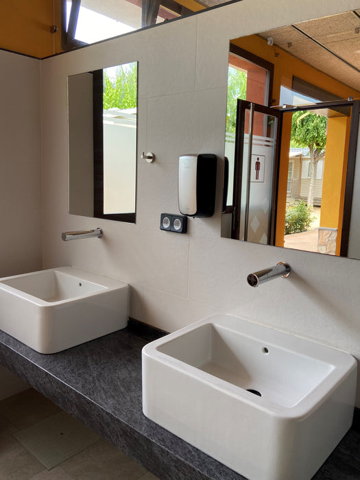 PRESTO 57102 SENSIA L Grifo Electrónico Lavabo 1 Agua Mural Pila Eco Cromo
