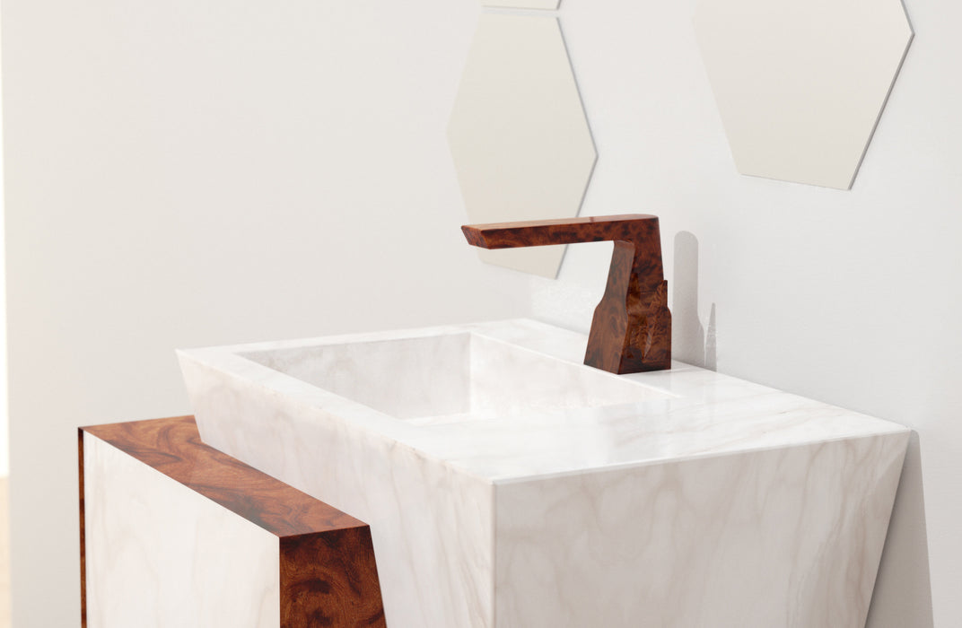 PRESTO 5705025 ALIA Grifo De Lavabo Alia Sin Desagüe Semiautomático Madera
