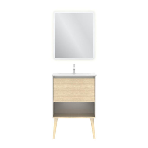 AMIZUVA C0073868 NARA Conjunto Completo 60 1 Cajón 1 Hueco Blanco Mate Roble Arenado 3 a 5 Días AMIZUVA 