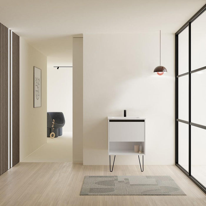 AMIZUVA YOKO Mueble+Lavabo 1 Cajón 1 Hueco Blanco Brillo 3 a 5 Días AMIZUVA 