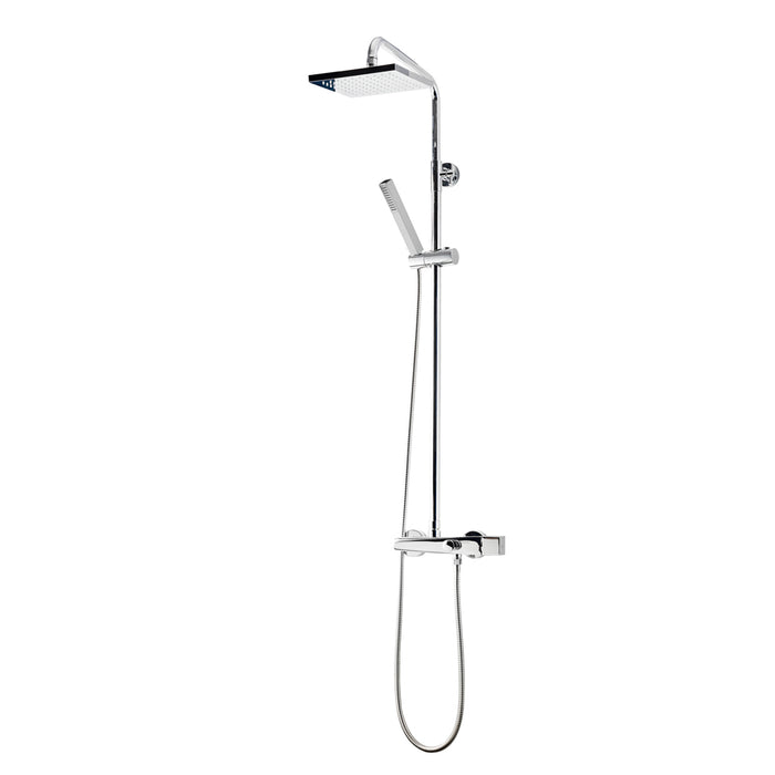 PRESTO 57050200 Columna Ducha Mezcladora Alia Rociador Cuadrado 200 mm y Flexo PVC