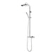 PRESTO 57050200 Columna Ducha Mezcladora Alia Rociador Cuadrado 200 mm y Flexo PVC