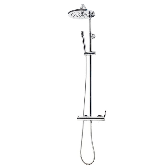 PRESTO 71750300 Columna Ducha Mezcladora Cónico Rociador 250 mm y Flexo PVC