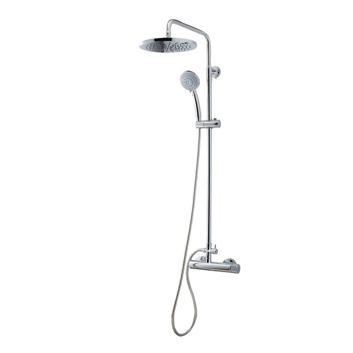 PRESTO 88950100 Columna Ducha Mezcladora Karim Due Rociador 200 mm y Flexo Inox