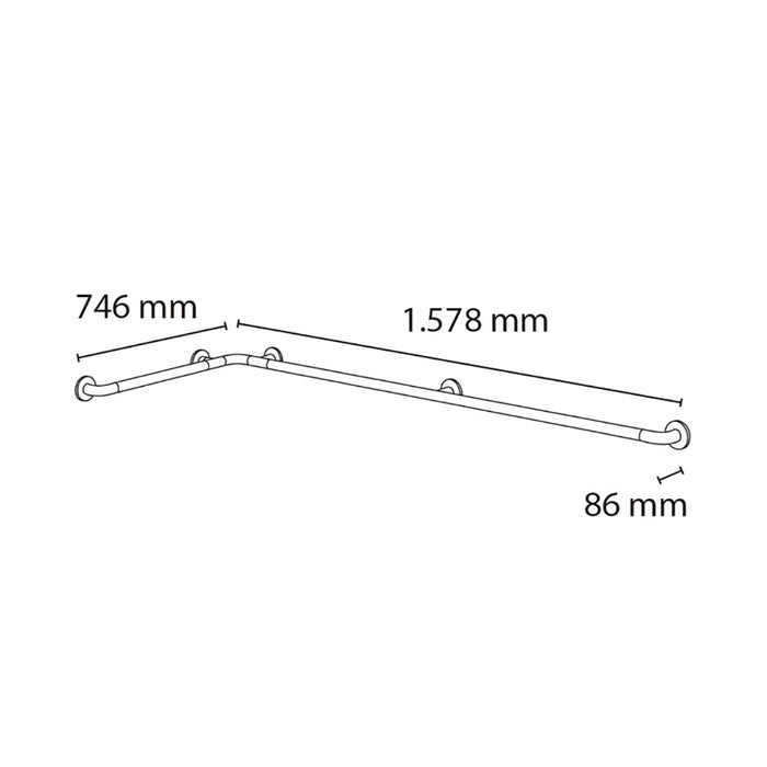 PRESTOBAR 185 Barra de Apoyo para Bañera Horizontal Nylon Blanco