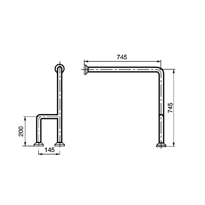 PRESTO 68145PR EQUIP Barra De Apoyo Suelo-Pared Inox Blanco