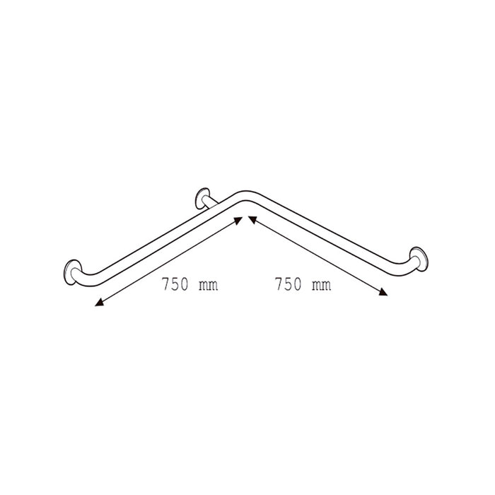 PRESTO 68155PR EQUIP Barra De Apoyo Ángulo Horizontal Inox Blanco