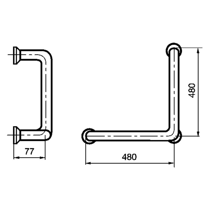PRESTO 78160PR EQUIP Barra De Apoyo Ángulo Inox Brillo
