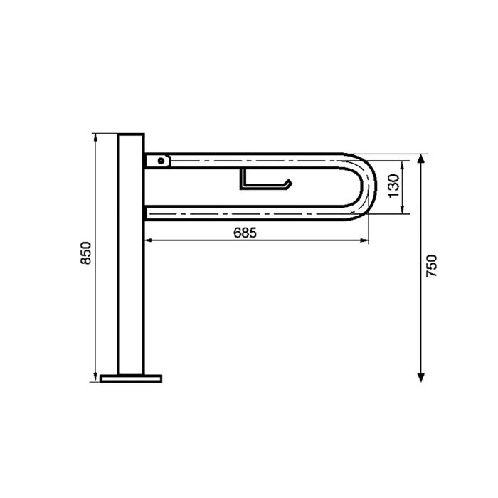 PRESTO 68175PR EQUIP Barra De Apoyo Abatible Suelo Inox Blanco