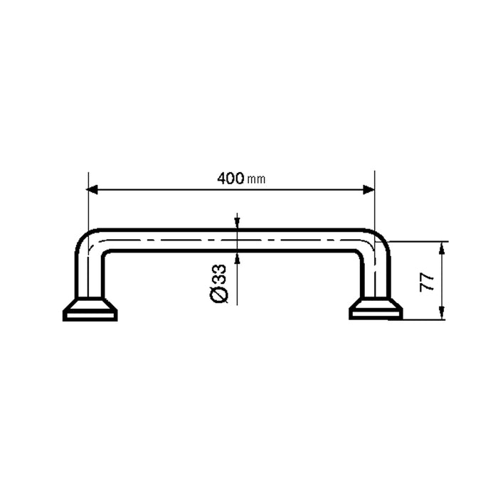 PRESTO 68430PR EQUIP Barra De Apoyo Recta Mural 400 Mm Bar Inox 430 Blanco