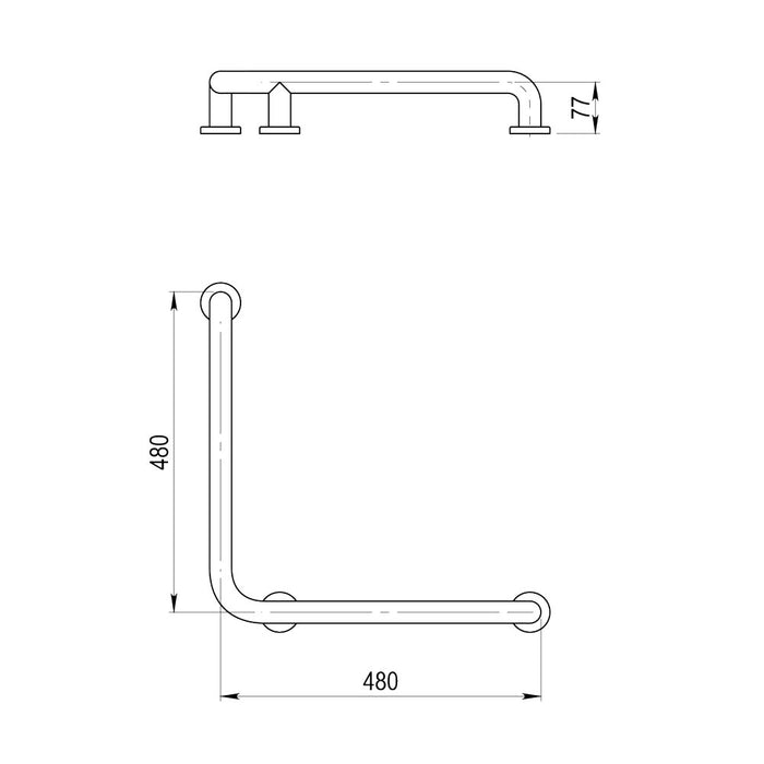 PRESTO MB160 EQUIP Barra De Apoyo En Ángulo 160 Luxcover Mármol Blanco