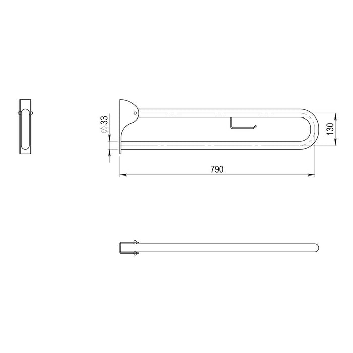 PRESTO MN170 EQUIP Barra De Apoyo Abatible 170 Luxcover Mármol Negro