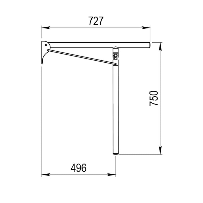 PRESTO 89177PR EQUIP Barra De Apoyo Abatible Mural-Suelo Nylon