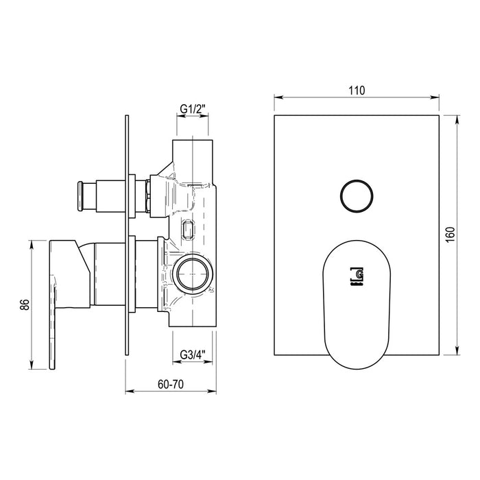 PRESTO 4627400 NINE Grifo Baño-Ducha Empotrable Cromo