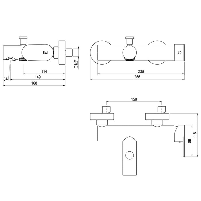 PRESTO 4641500 NINE Grifo Baño-Ducha Cilindro Cromo