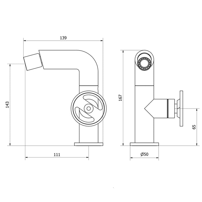 PRESTO 7966000 STREM Grifo De Bidet Pulsador Round Con Desagüe Semiautomático