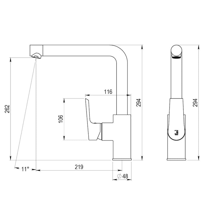 PRESTO 4608811 AROHA Grifo De Cocina Caño 90 Blanco