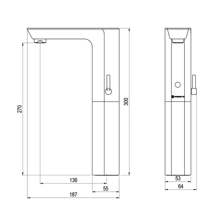 PRESTO E0178120 XT Elec LM Alto Pila Cromo