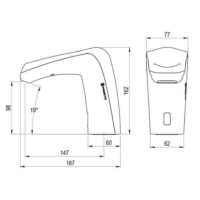 PRESTO 79010 DOMO SENSIA Grifo Electrónico Lavabo L Sin Llaves Cromo