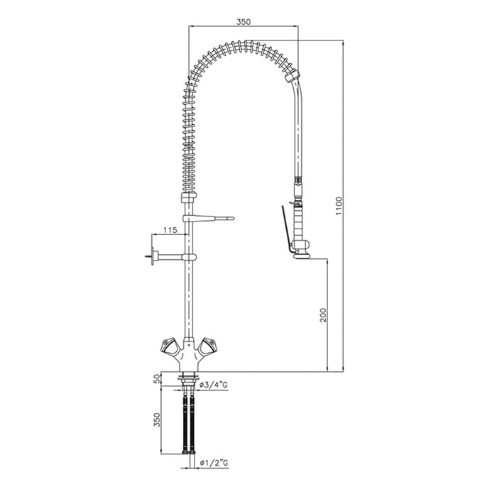 PRESTO 71550PR Columna Mezcladora Bimando
