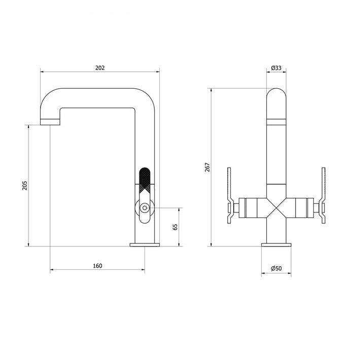 PRESTO 7974300 STREM Grifo De Lavabo Alto Bimando Pulsador Lever Con Desagüe Semiautomático
