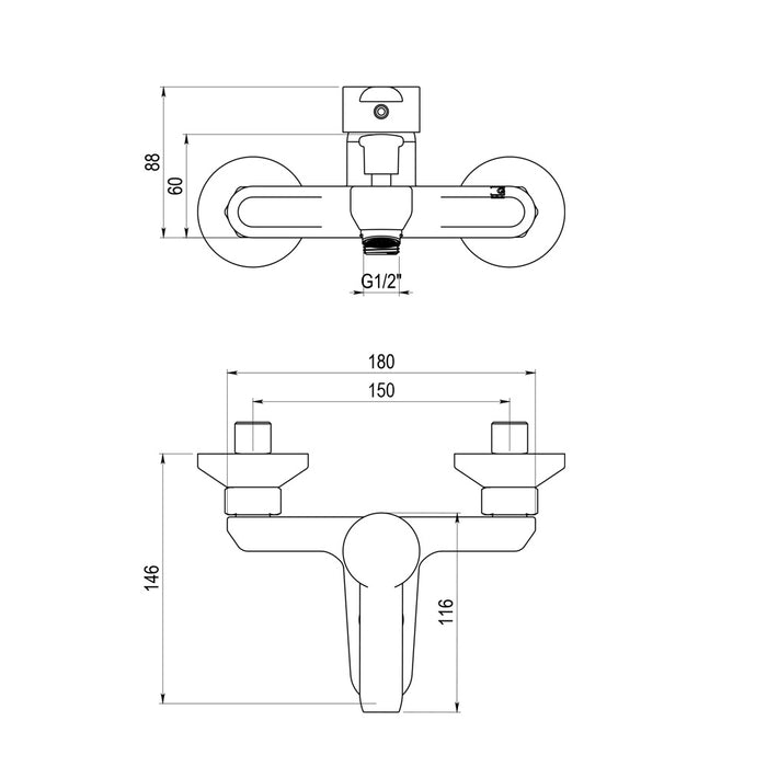 PRESTO 71210PR XT ECO-FUSION Grifo Baño-Ducha Monomando Con Accesorios